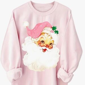 Pink Santa retro sweatshirt size L